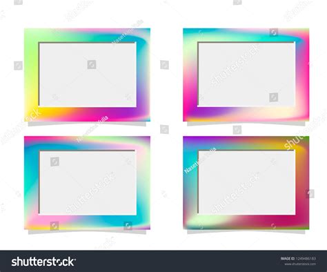 Rainbow Photo Frame Gradients Vector Image เวกเตอร์สต็อก ปลอดค่า