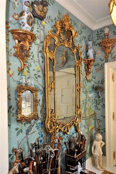 Hand Painted Chinoiserie Wallpaper At The Norcliffe Estate