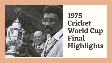 🏆1975 cricket world cup final highlights west indies vs australia youtube