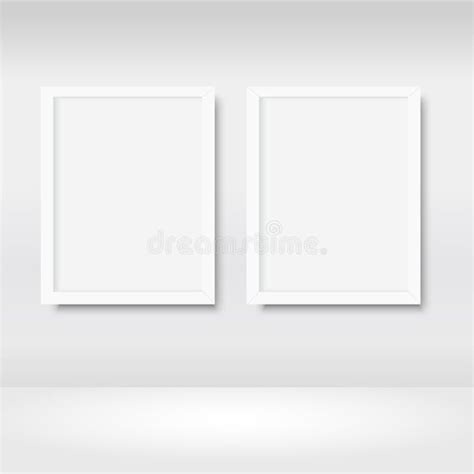 Empty Frames On The Wall In Gallery With Lights Vector Stock Vector