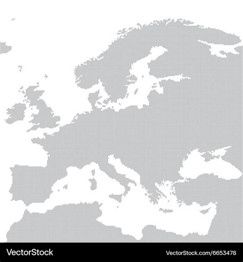 Grey Map Europe In Dot Royalty Free Vector Image