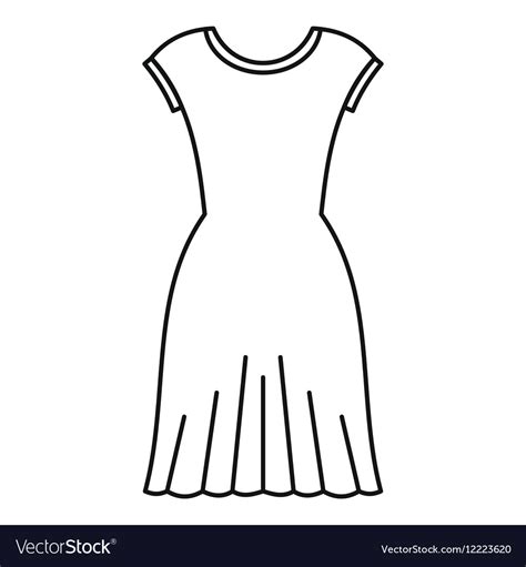 Woman Dress Icon Outline Style Royalty Free Vector Image