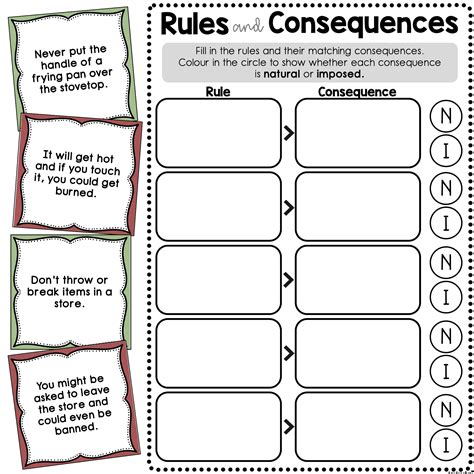 Rules And Consequences Sort And Match Cards Top Teacher