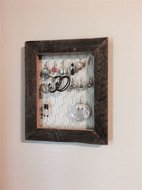 Old Wood And Chicken Wire Jewelry Frame Jewelry Frames Old Wood Frame