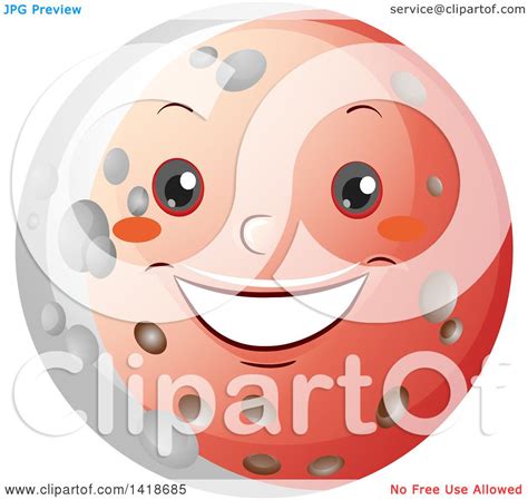 Clipart Of A Moon Shown During A Lunar Eclipse Royalty Free Vector