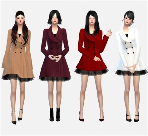 Winter Coat With Skirt At Marigold Sims 4 Updates