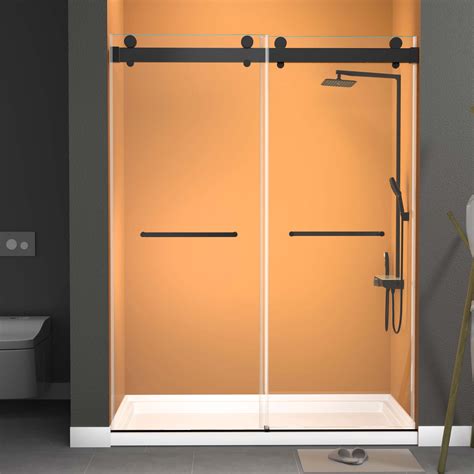 GETPRO 68'' - 72'' W x 79'' H Double Sliding Frameless Shower Door with