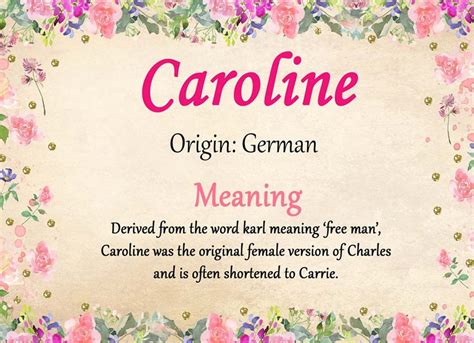Art And Collectibles Digital Prints Caroline Baby Name Meaning Baby Names