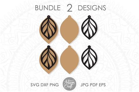 Leather Earring Template Graphic By Artisan Craft Svg · Creative Fabrica