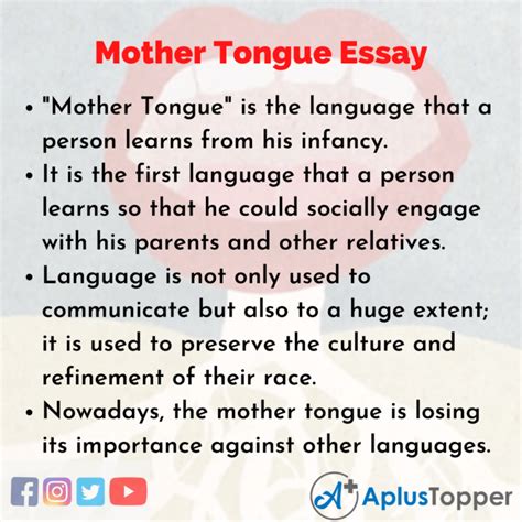 Mother Tongue Essay Essay On Mother Tongue For Students And Children