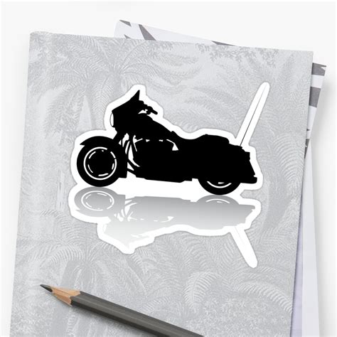 Cruiser Motorcycle Silhouette With Shadow Sticker By Sandpiperdesign