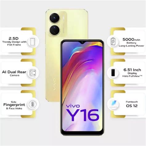 Vivo Y16 3gb Ram 32gb Drizzling Gold Emibaba Emi Store