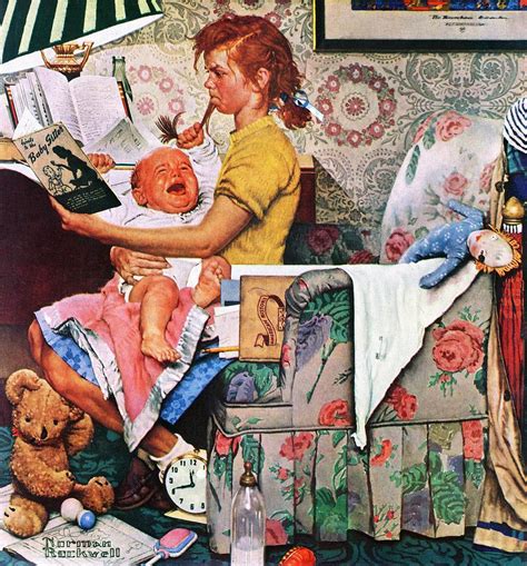 Baby Sitter Drawing By Norman Rockwell