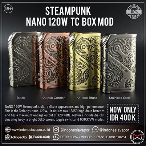 Jual Teslacigs Steampunk Nano W Tc Box Mod Di Lapak Close Bukalapak