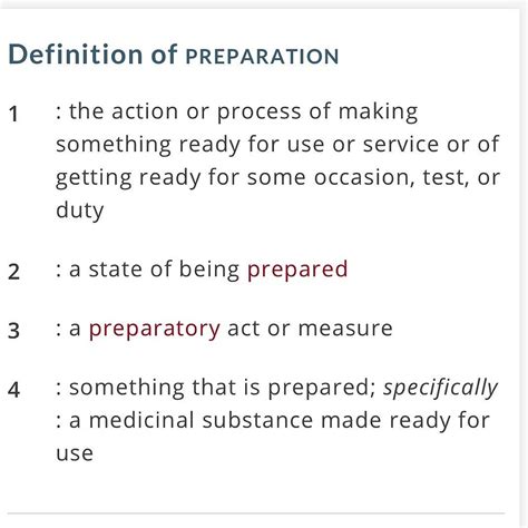 Preparation Meaning