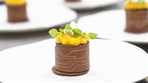 Fresh pastry of Futropolis - ENERGY CYLINDER by Yoann Laval | Cacao Barry® World Chocolate Masters