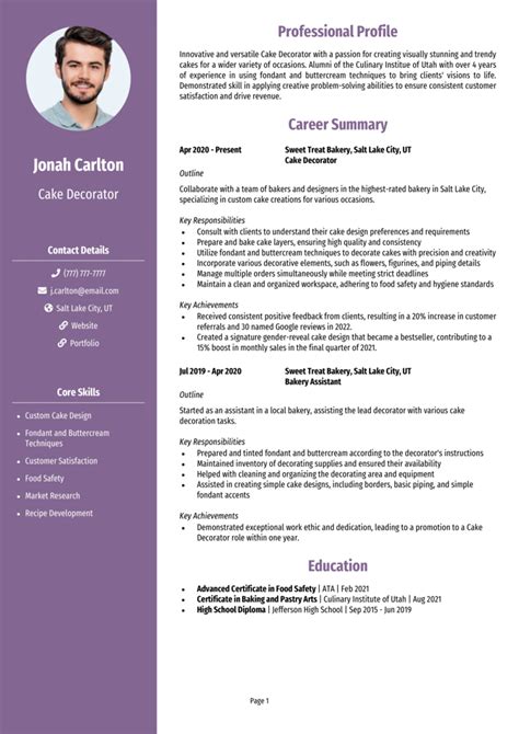 Cake Decorator Resume Example Guide Land Top Jobs