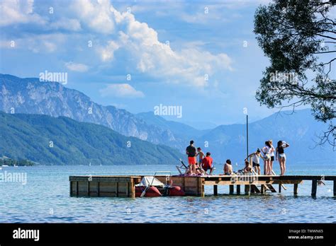 Seewalchen Am Attersee Lake Attersee Bathing Place Badeplatz