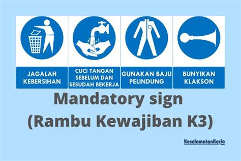 31 Mandatory Sign Rambu Kewajiban Dalam Rambu Keamanan K3