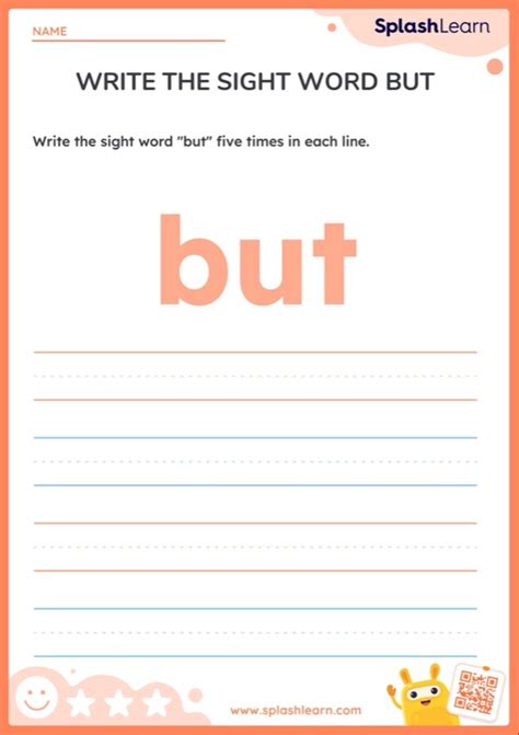 Write The Sight Word But Worksheet Ela Worksheets Splashlearn