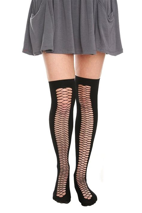 Black Large Fishnet Seam Thigh Highs My Style Thigh Highs Style