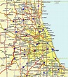 Chicago mapa - mapa de la Ciudad de Chicago (Estados unidos de América)