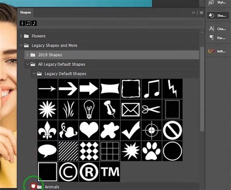 legacy shapes photoshop 2020 secret way to get all custom shapes