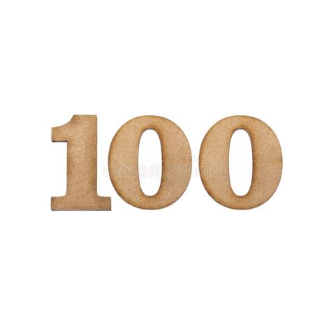Number One Hundred 100 Piece Of Wood Isolated On White Background