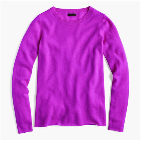 Lyst Jcrew Italian Cashmere Long Sleeve T Shirt In Purple