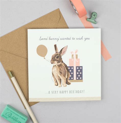 Rabbit Happy Birthday Card By Sirocco Design