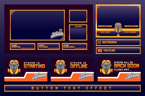 Stream Overlay Robot Style Graphic Templates Envato Elements