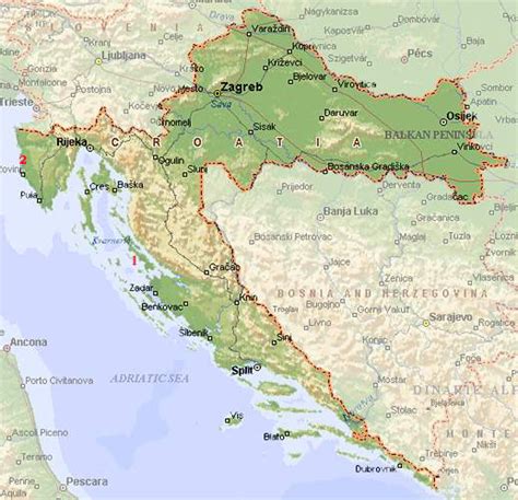 Chorvatsko Mapa Na
