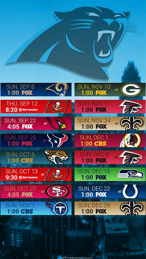 Panthers Football Schedule 2019 Printable Printable Templates