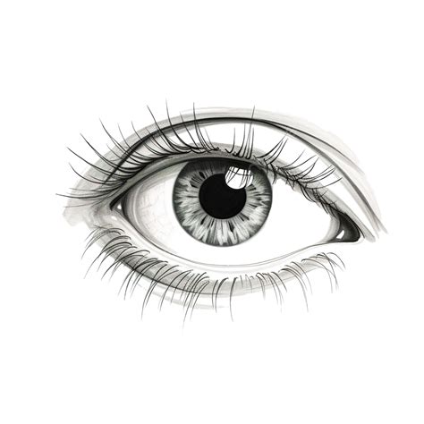 Eye Outline Drawing Black White Lens Png Transparent Image And