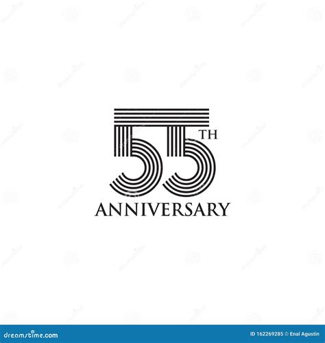 55th Celebration Anniversary Emblem Logo Design Template Stock Vector