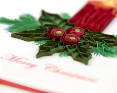 Handcrafted Christmas Candle Greeting Card Quilling Card¨