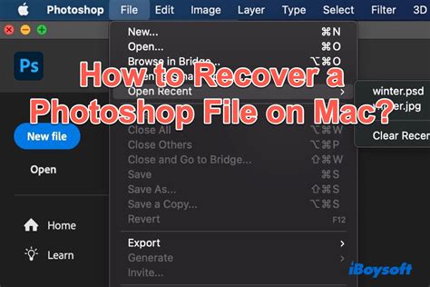 How To Recover Unsaved Or Deleted Photoshop Files On A Mac