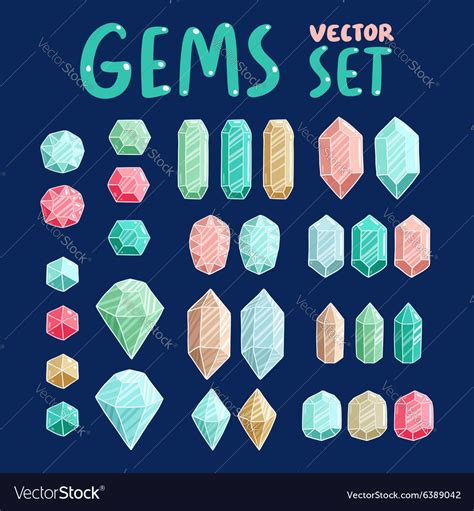 Gemstones Collection Royalty Free Vector Image