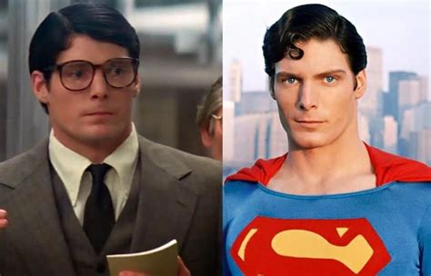 In Superman When Christopher Reeve Portrays Clark Kent His Hair Is