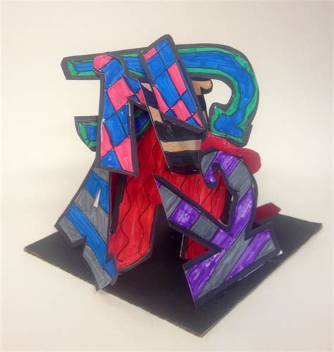 Name Sculpture Elementary Art Projects Elementary Art Teaching Art