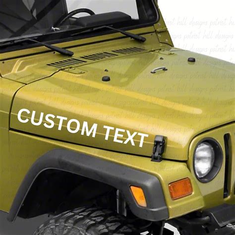 Custom Jeep Hood Decal Personalized Vinyl Sticker For Etsy