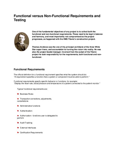 (PDF) Functional versus Non-Functional Requirements and Testing | 영일 신 - Academia.edu