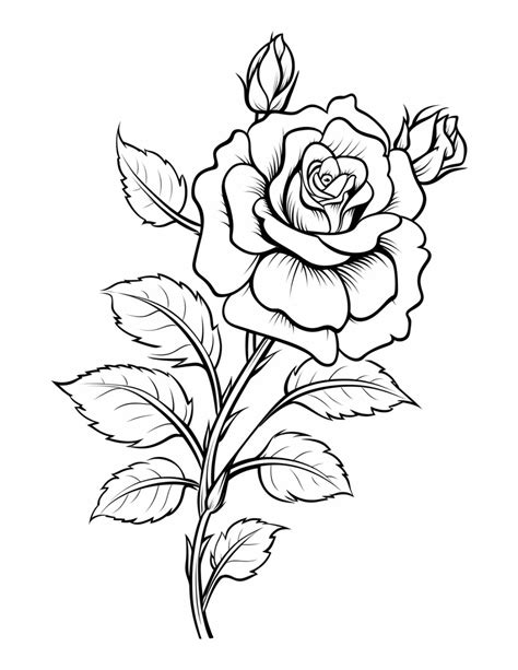 Rose Flower Coloring Pages Beautiful Printable Designs For Kids And