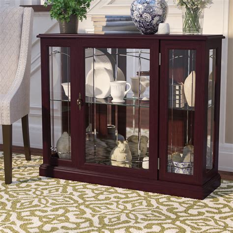 Purvoche Lighted Console Curio Cabinet And Reviews Birch Lane