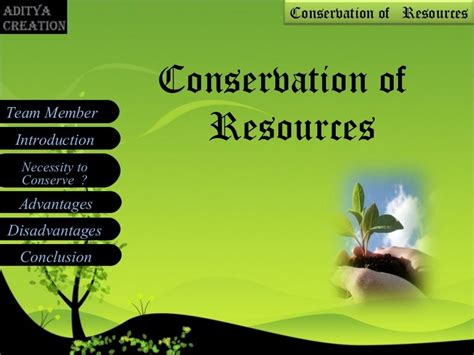Conservation Of Resources