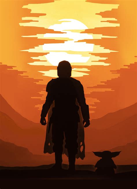 The Mandalorian and Baby Yoda made from 9 layers of paper and