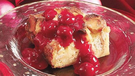 Overnight Eggnog Bread Pudding With Cherry Bourbon Sauce Recipe Just