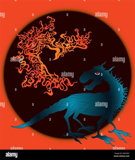 Angry Dragon Spitting Fire Flames Stock Vector Image And Art Alamy