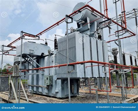 115kv 22kv Power Transformer In The Switchyard Stock Image Image Of
