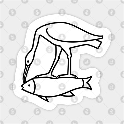 Egypt Language Egyptian Hieroglyphs Bird Fish Hieroglyphs Magnet